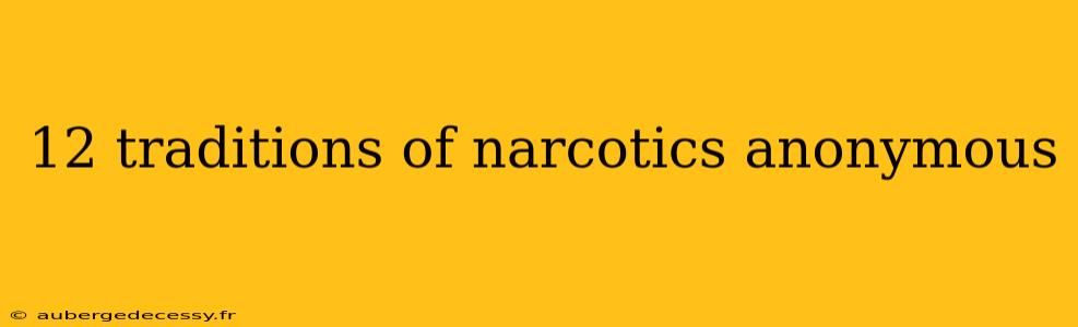 12 traditions of narcotics anonymous