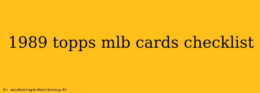 1989 topps mlb cards checklist