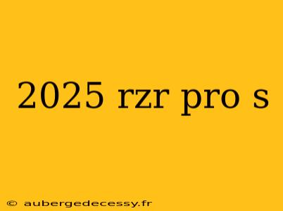 2025 rzr pro s