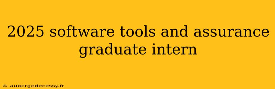 2025 software tools and assurance graduate intern