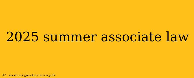 2025 summer associate law