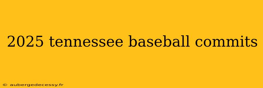 2025 tennessee baseball commits