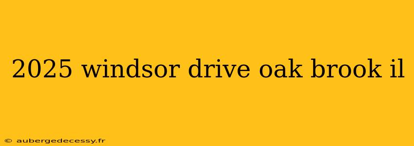 2025 windsor drive oak brook il