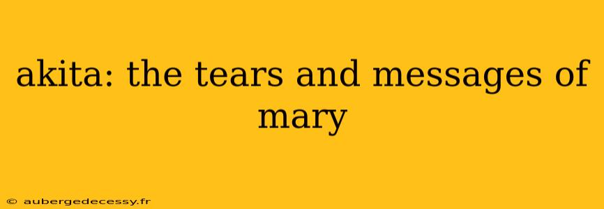 akita: the tears and messages of mary