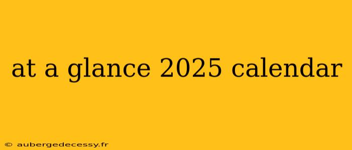 at a glance 2025 calendar