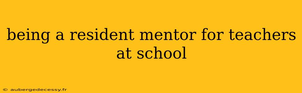 being a resident mentor for teachers at school