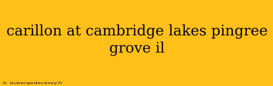 carillon at cambridge lakes pingree grove il