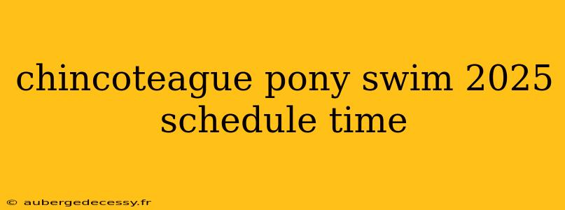 chincoteague pony swim 2025 schedule time