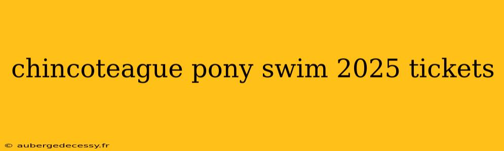 chincoteague pony swim 2025 tickets