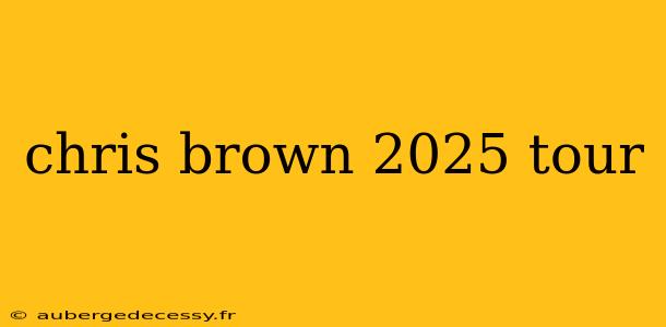 chris brown 2025 tour