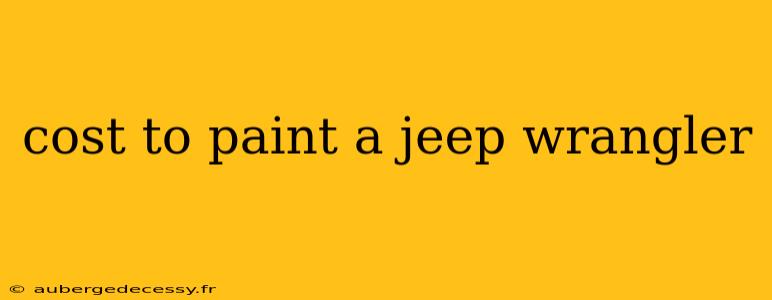 cost to paint a jeep wrangler