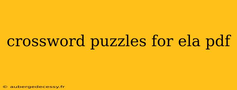 crossword puzzles for ela pdf