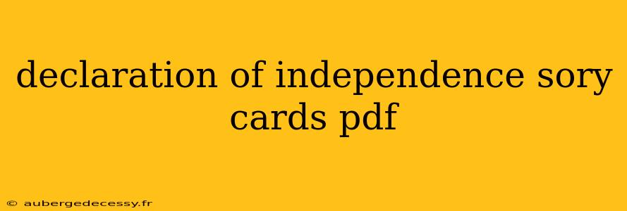 declaration of independence sory cards pdf