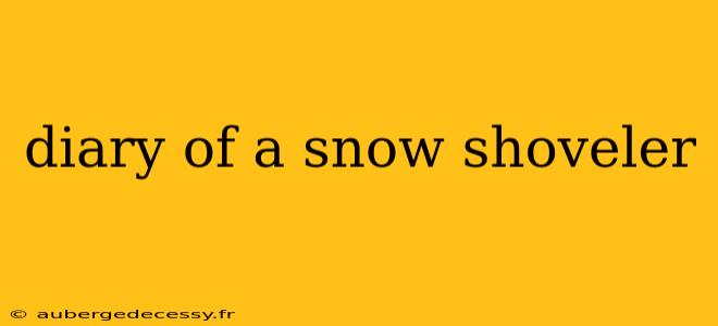 diary of a snow shoveler