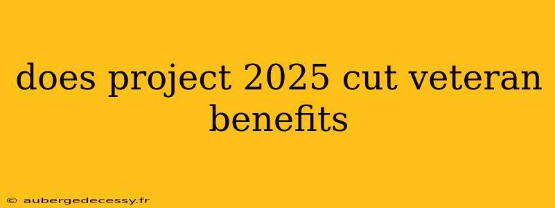 does project 2025 cut veteran benefits