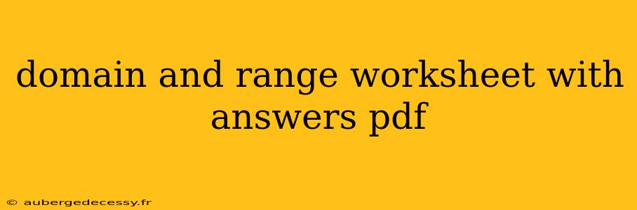 domain and range worksheet with answers pdf