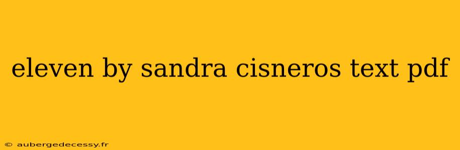 eleven by sandra cisneros text pdf