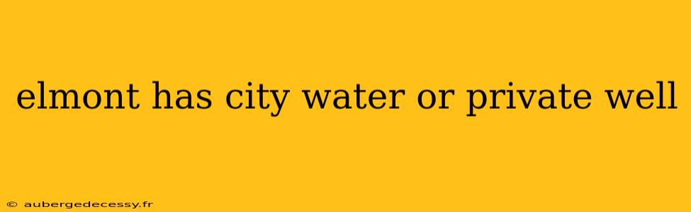 elmont has city water or private well