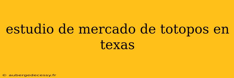 estudio de mercado de totopos en texas