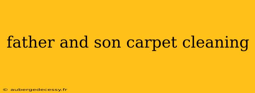 father and son carpet cleaning