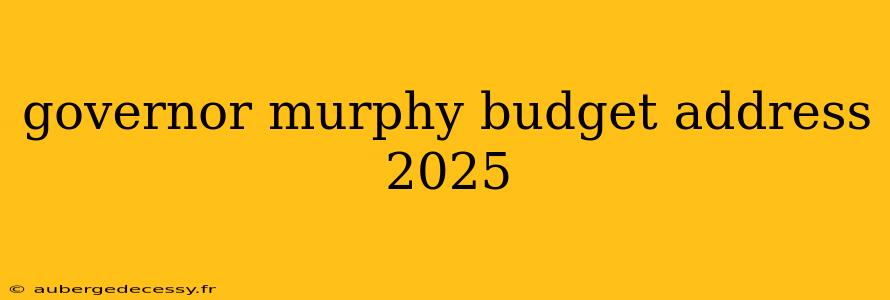 governor murphy budget address 2025