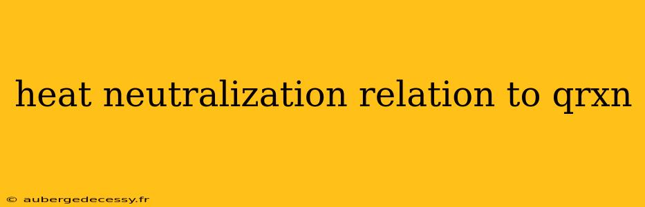 heat neutralization relation to qrxn