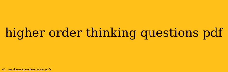 higher order thinking questions pdf