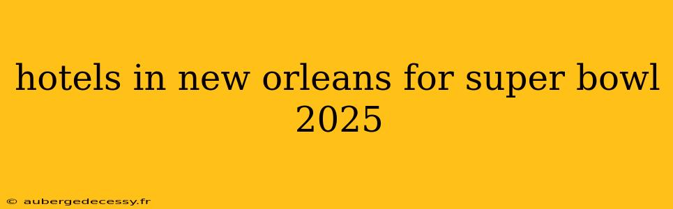 hotels in new orleans for super bowl 2025