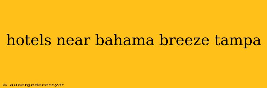 hotels near bahama breeze tampa