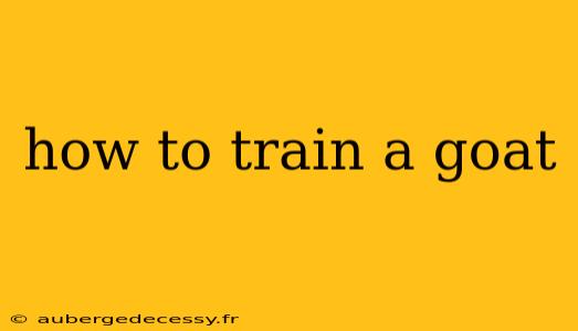 how to train a goat