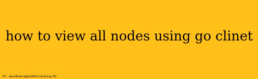 how to view all nodes using go clinet