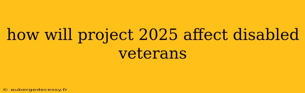 how will project 2025 affect disabled veterans