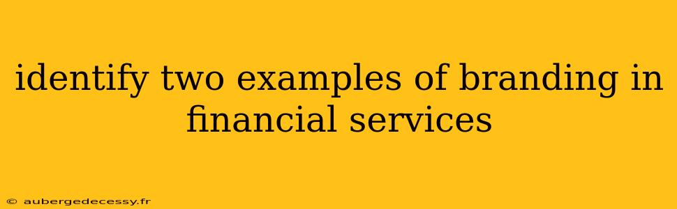 identify two examples of branding in financial services