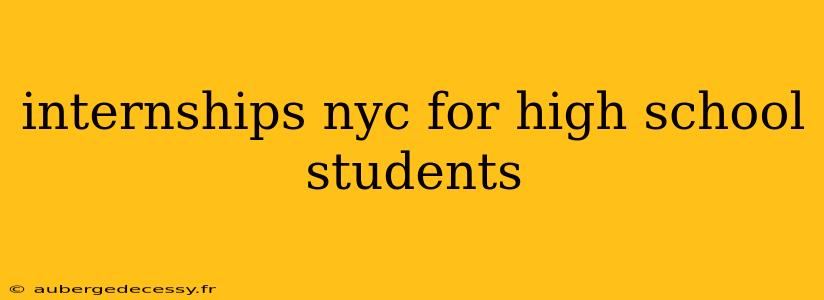 internships nyc for high school students