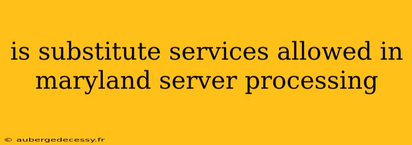 is substitute services allowed in maryland server processing