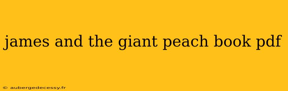 james and the giant peach book pdf