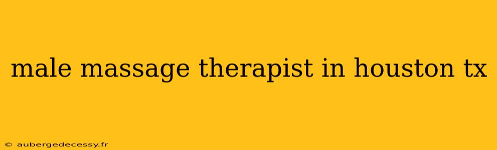 male massage therapist in houston tx