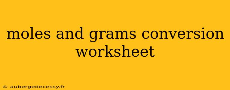 moles and grams conversion worksheet