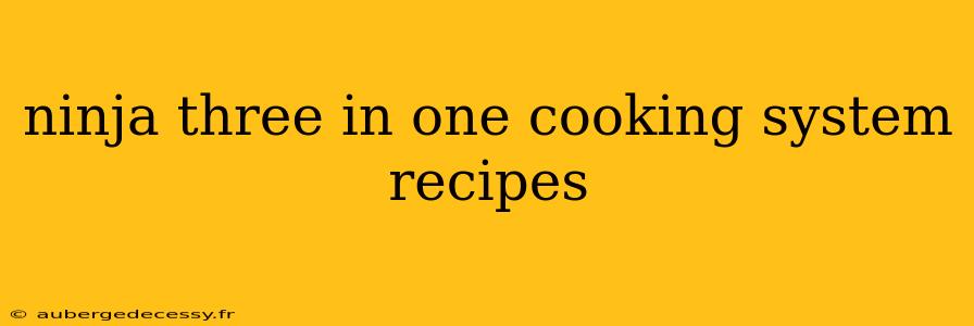 ninja three in one cooking system recipes