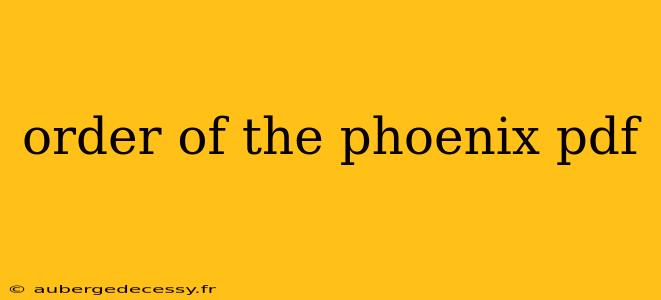 order of the phoenix pdf