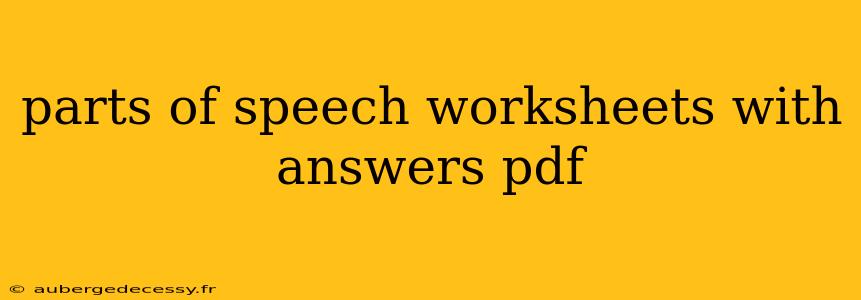 parts of speech worksheets with answers pdf