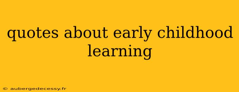 quotes about early childhood learning