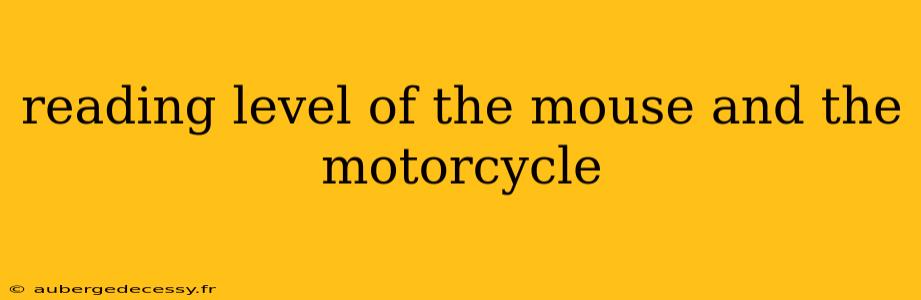 reading level of the mouse and the motorcycle