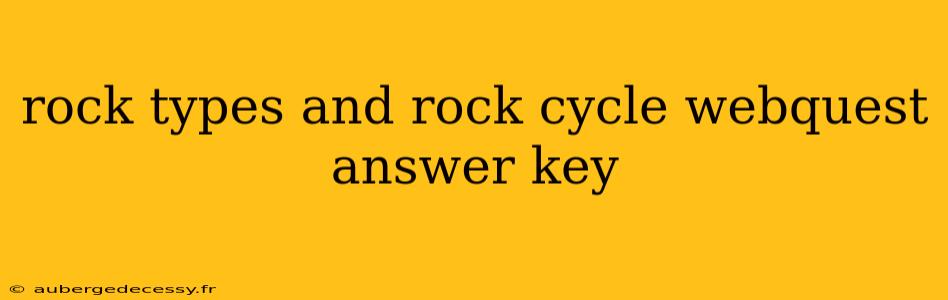 rock types and rock cycle webquest answer key