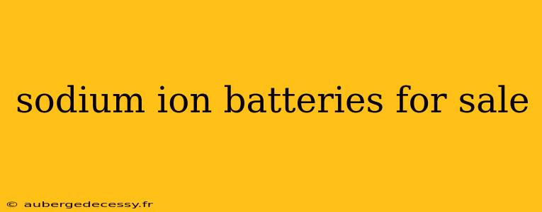 sodium ion batteries for sale