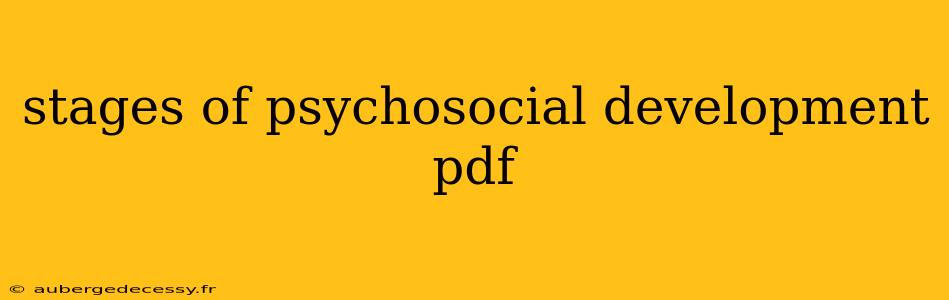 stages of psychosocial development pdf