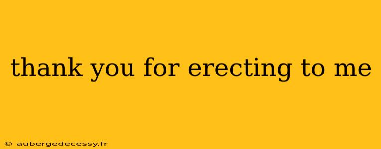 thank you for erecting to me