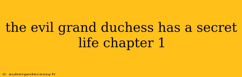 the evil grand duchess has a secret life chapter 1