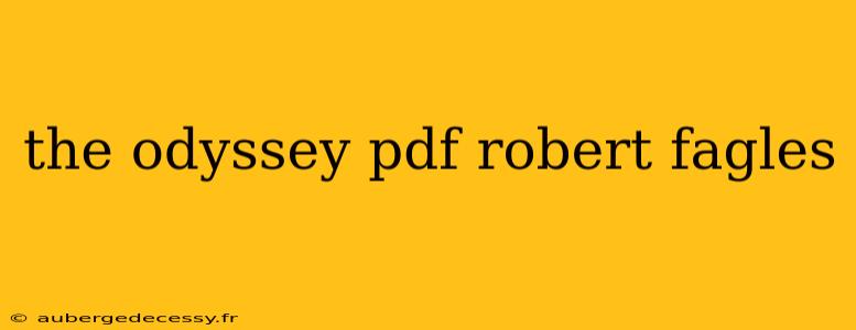 the odyssey pdf robert fagles