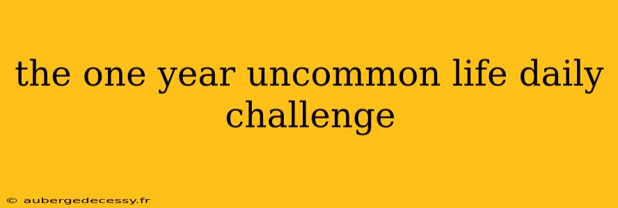 the one year uncommon life daily challenge